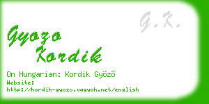 gyozo kordik business card
