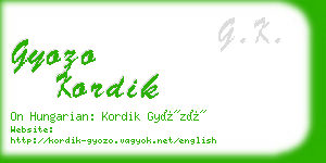 gyozo kordik business card